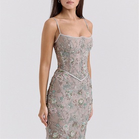 Naima Beaded Floral Dress