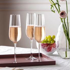 Rose Garden Champagne Flute, Set of Four
