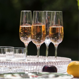 Rose Garden Champagne Flute, Set of Four