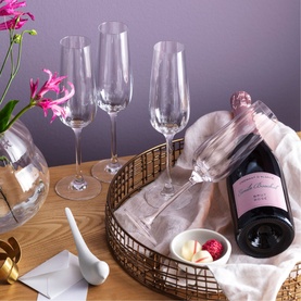 Rose Garden Champagne Flute, Set of Four