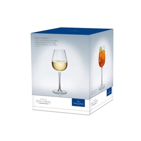 Rose Garden White Wine Goblet, Set of Four