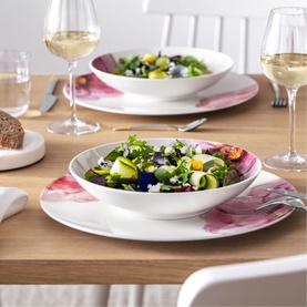 Rose Garden White Wine Goblet, Set of Four