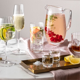 Rose Garden White Wine Goblet, Set of Four