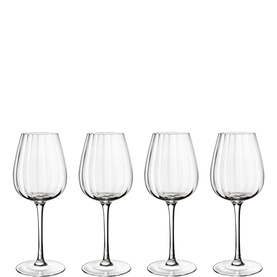 Rose Garden White Wine Goblet, Set of Four