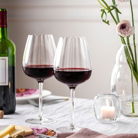 Rose Garden Red Wine Goblet, Set of Four