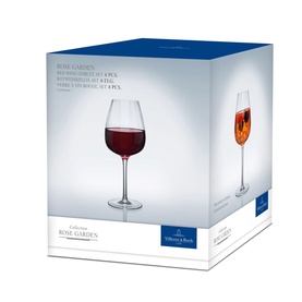 Rose Garden Red Wine Goblet, Set of Four
