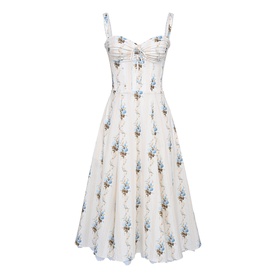 Rosalee Striped Floral Corset Dress