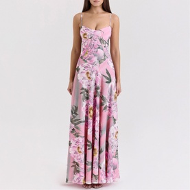 Seren Floral Lace-Up Dress