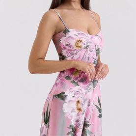 Seren Floral Lace-Up Dress