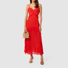 Lara Pleated Ruffle Dress