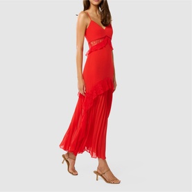 Lara Pleated Ruffle Dress