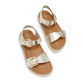 Lenora Metallic Flat Sandals