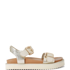 Lenora Metallic Flat Sandals