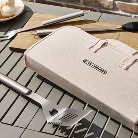 Stainless Steel Four-Piece BBQ Tool Set & Carry Case