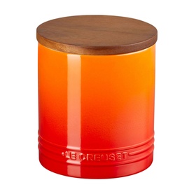 Stoneware Storage Jar With Wooden Lid 1.1L