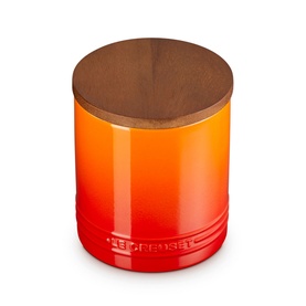 Stoneware Storage Jar With Wooden Lid 1.1L