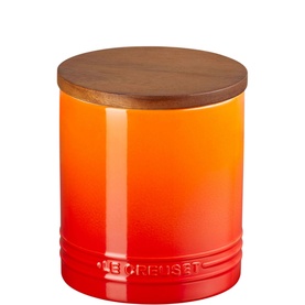 Stoneware Storage Jar With Wooden Lid 1.1L