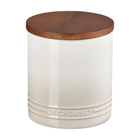 Stoneware Storage Jar With Wooden Lid 1.1L
