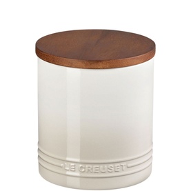 Stoneware Storage Jar With Wooden Lid 1.1L