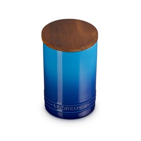 Stoneware Storage Jar With Wooden Lid 770ml