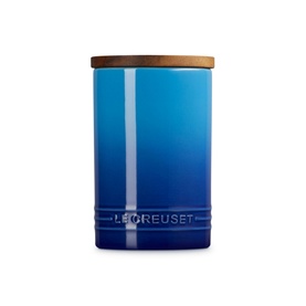 Stoneware Storage Jar With Wooden Lid 770ml
