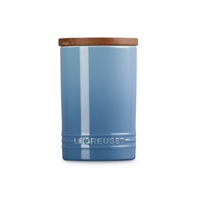 Stoneware Storage Jar With Wooden Lid 770ml