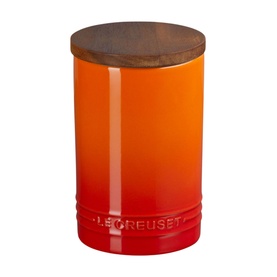 Stoneware Storage Jar With Wooden Lid 770ml