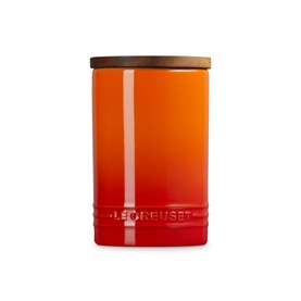 Stoneware Storage Jar With Wooden Lid 770ml