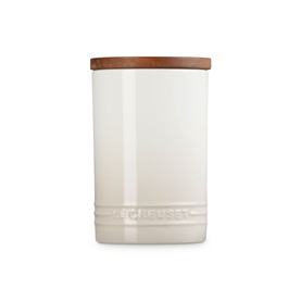 Stoneware Storage Jar With Wooden Lid 770ml