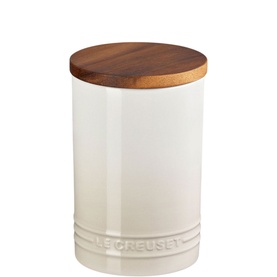 Stoneware Storage Jar With Wooden Lid 770ml