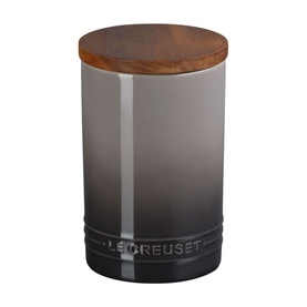 Stoneware Storage Jar With Wooden Lid 770ml