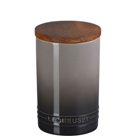 Stoneware Storage Jar With Wooden Lid 770ml