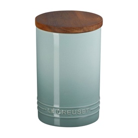 Stoneware Storage Jar With Wooden Lid 770ml