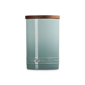 Stoneware Storage Jar With Wooden Lid 770ml