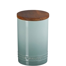 Stoneware Storage Jar With Wooden Lid 770ml