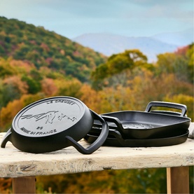 Signature Cast Iron Outdoor BBQ Round Skillet 25cm