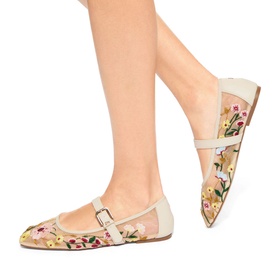 Nina Mesh Floral Ballet Flats