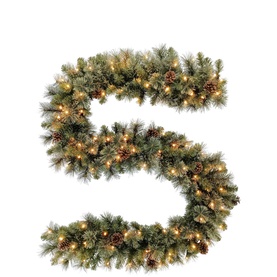 Pre-lit LED Cashmere Pinecone Garland 9ft