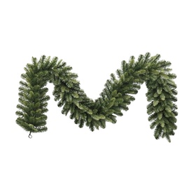 Puleo Lowa Garland 9ft, lush green PE and PVC artificial Christmas garland with lifelike mixed foliage tips