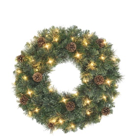 Pre-lit LED Cashmere Pinecone Christmas Wreath