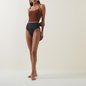 Calanque Two-Tone Lurex Swimsuit