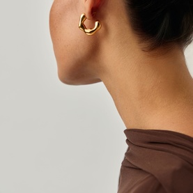 Eny Puffy Medium Hoop Earrings
