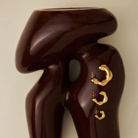 Eny Puffy Medium Hoop Earrings