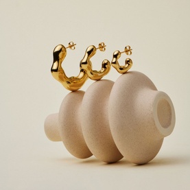 Eny Puffy Medium Hoop Earrings
