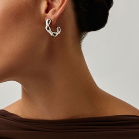 Eny Puffy Medium Hoop Earrings