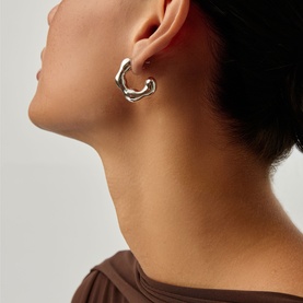 Eny Puffy Medium Hoop Earrings