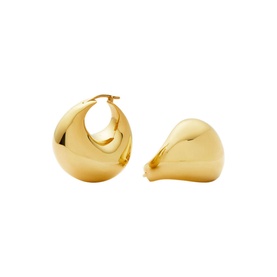 Sculptural Chubby Dome Medium Hoop Earrings