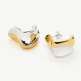 Sculptural Molten Medium Hoop Earrings