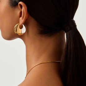 Sculptural Pebble Large Hoop Earrings