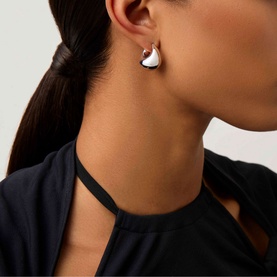 Sculptural Chubby Dome Small Hoop Earrings